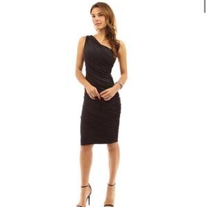 Pattyboutik Women’s One Shoulder Ruched Bodycon Cocktail Party Dress Size M